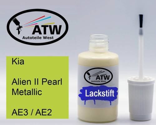 Kia, Alien II Pearl Metallic, AE3 / AE2: 20ml Lackstift, von ATW Autoteile West.